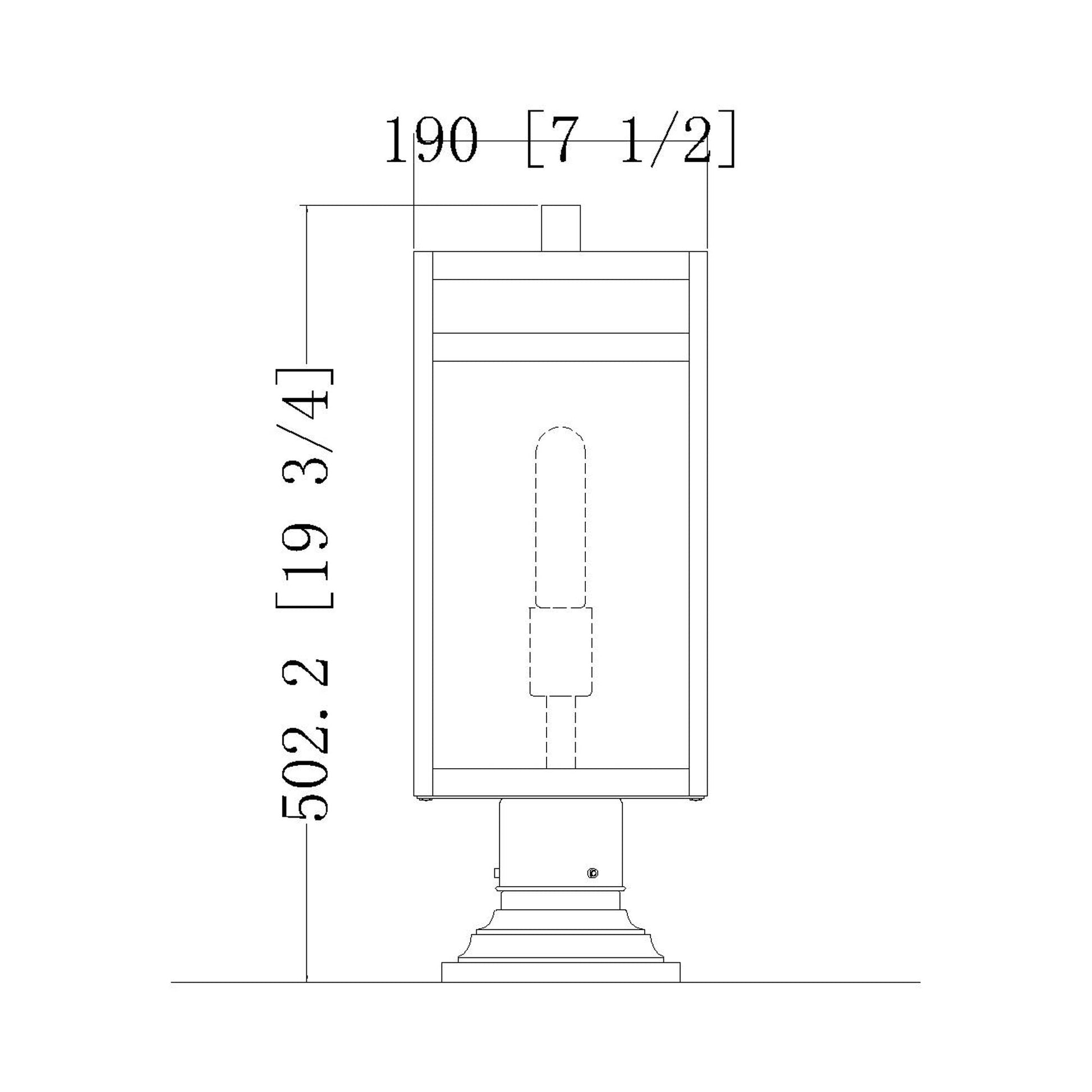 Nuri 533PM Outdoor Pier Mount Light - line drawing.