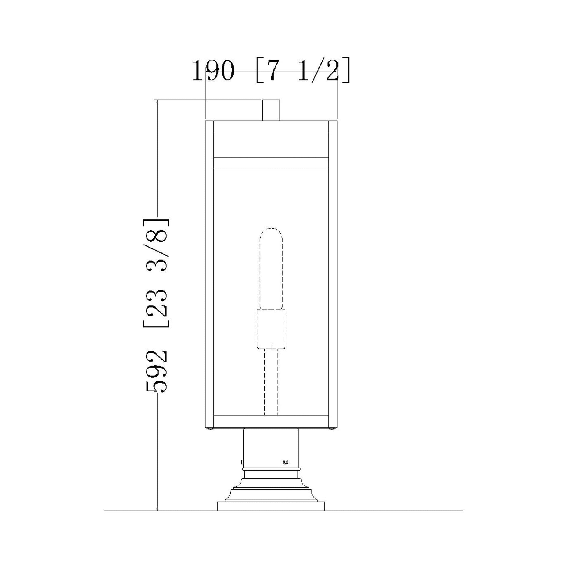 Nuri 533PM Outdoor Pier Mount Light - line drawing.