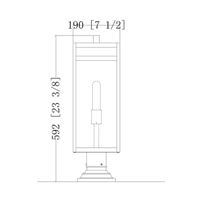 Nuri 533PM Outdoor Pier Mount Light - line drawing.