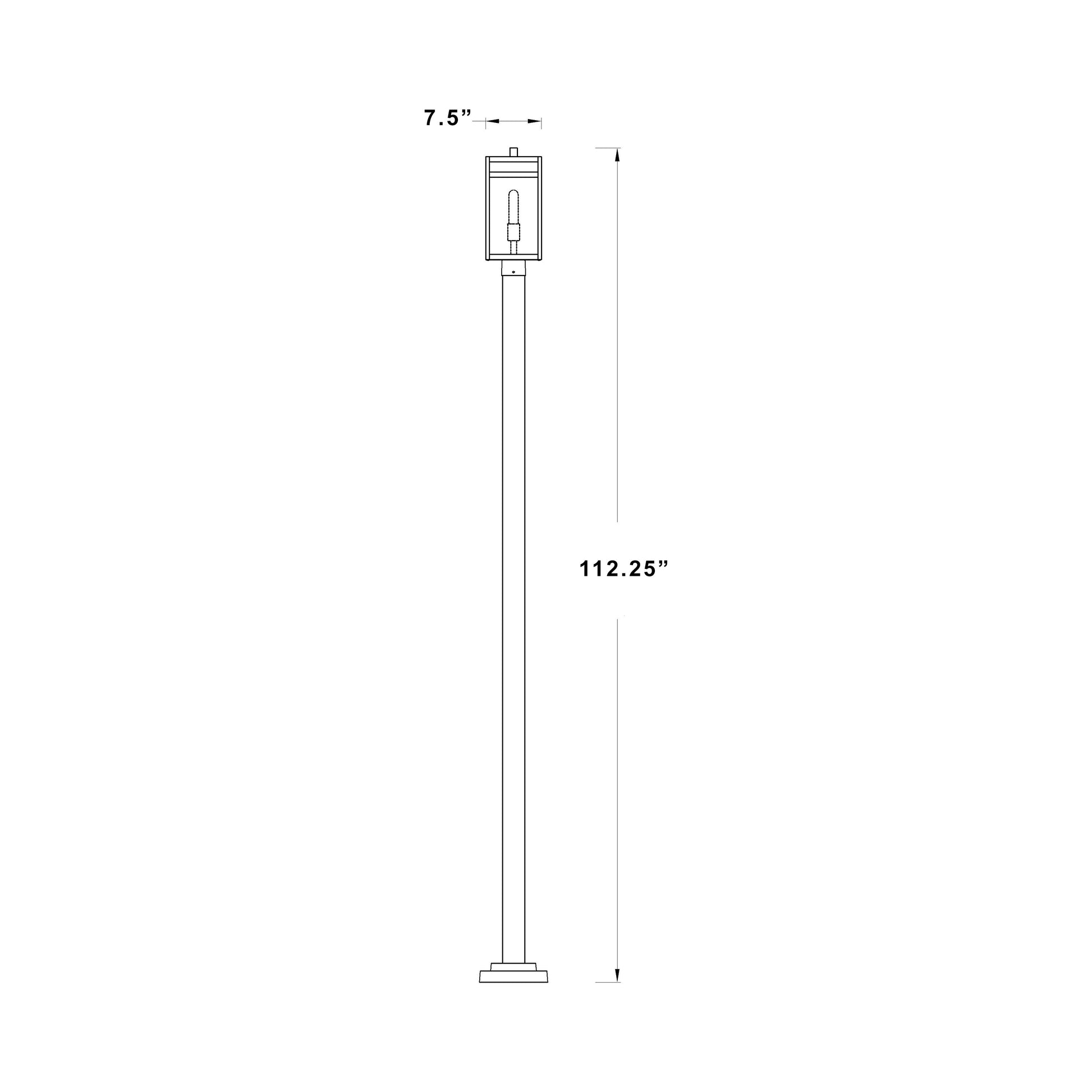 Nuri 536P Outdoor Post Light - line drawing.