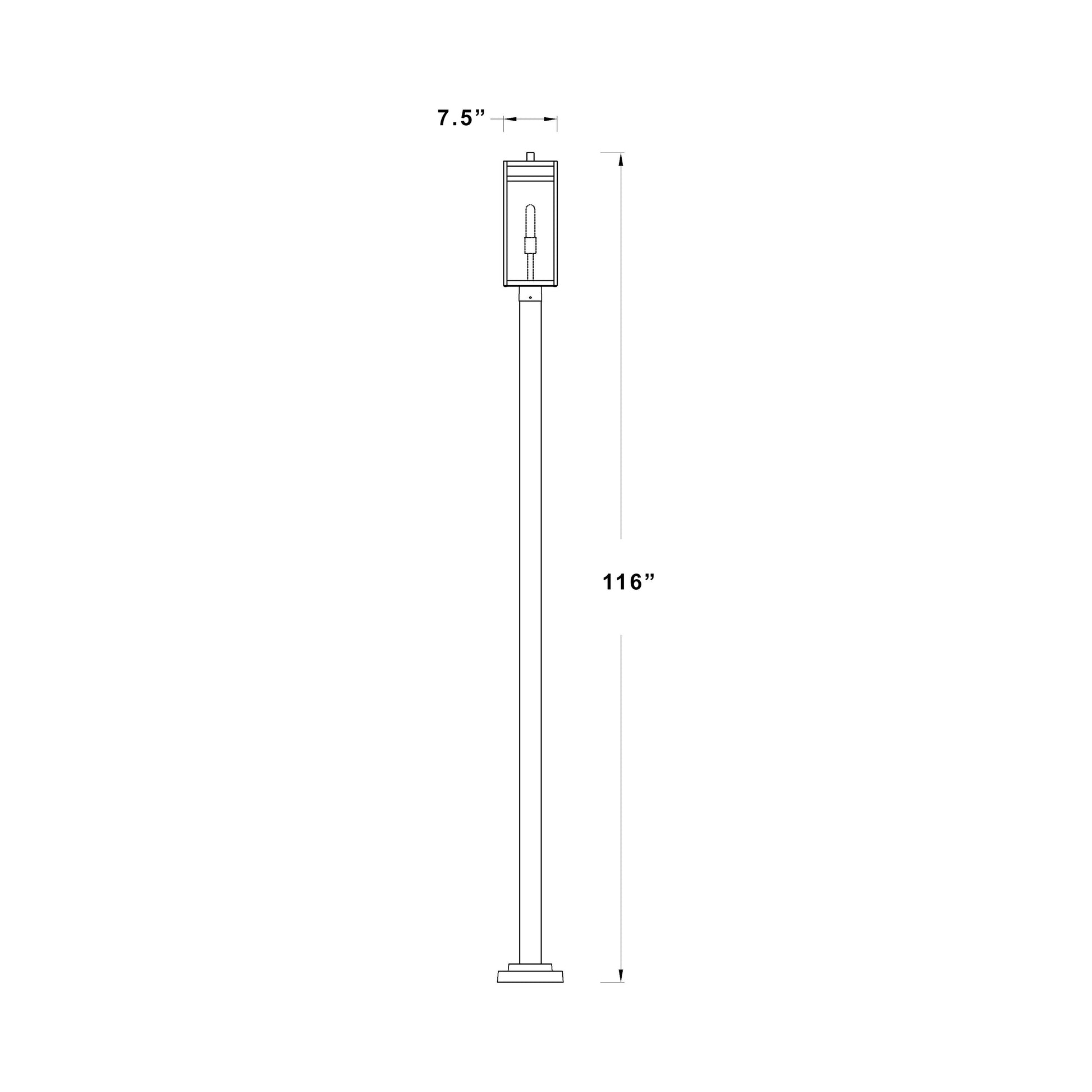 Nuri 536P Outdoor Post Light - line drawing.