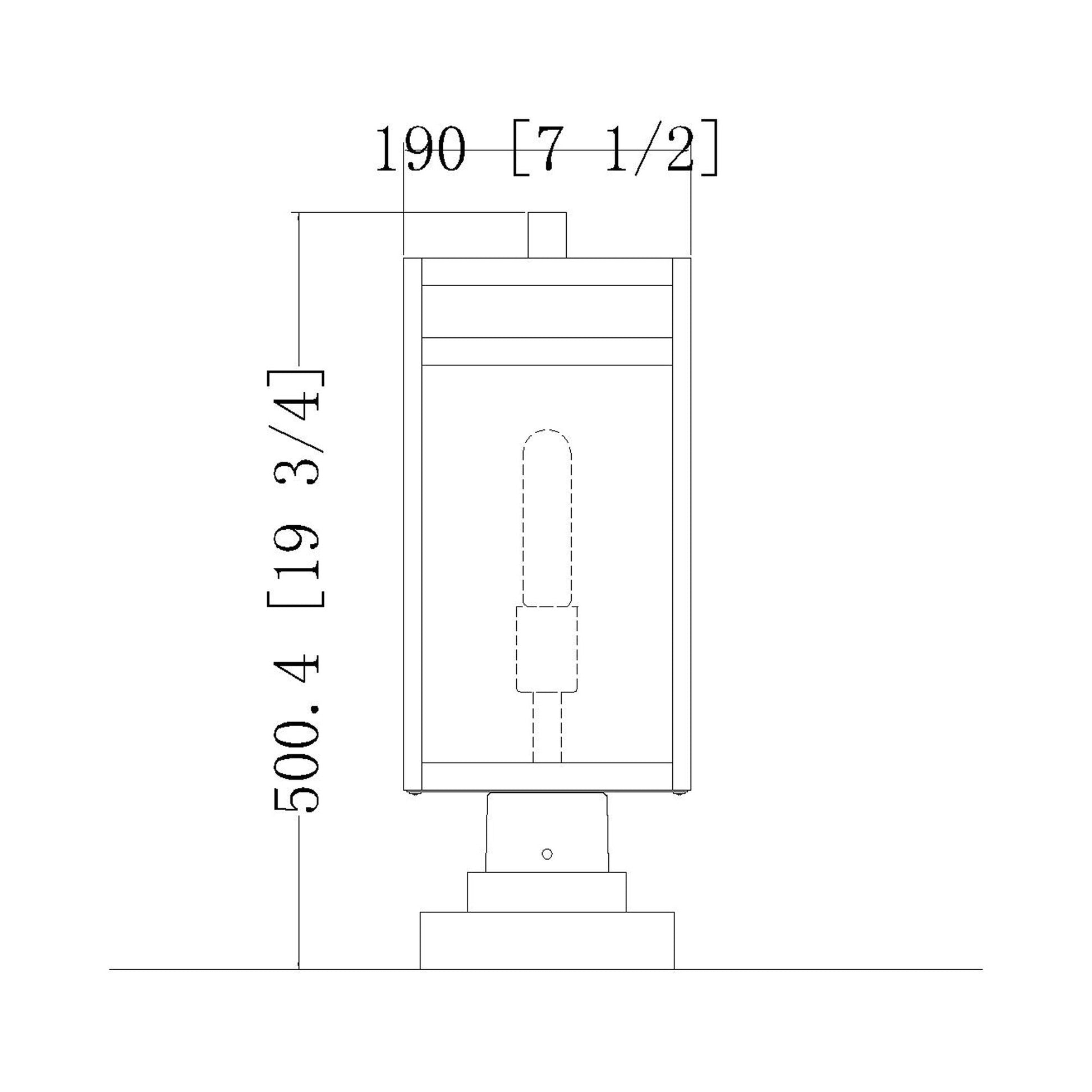 Nuri 596S Outdoor Pier Mount Light - line drawing.