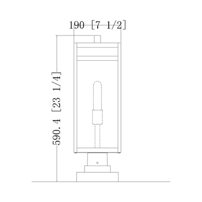 Nuri 596S Outdoor Pier Mount Light - line drawing.