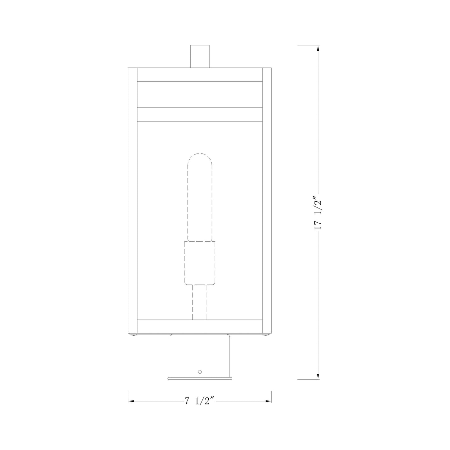 Nuri Outdoor Post Light - line drawing.