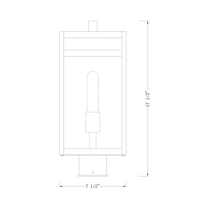 Nuri Outdoor Post Light - line drawing.