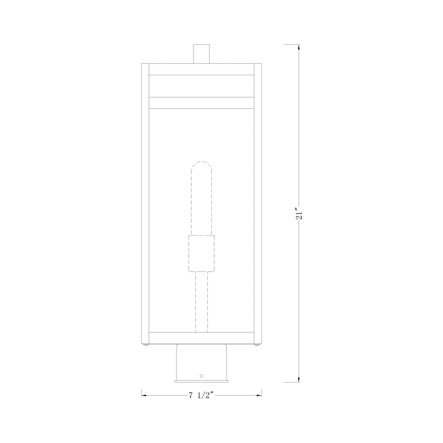 Nuri Outdoor Post Light - line drawing.