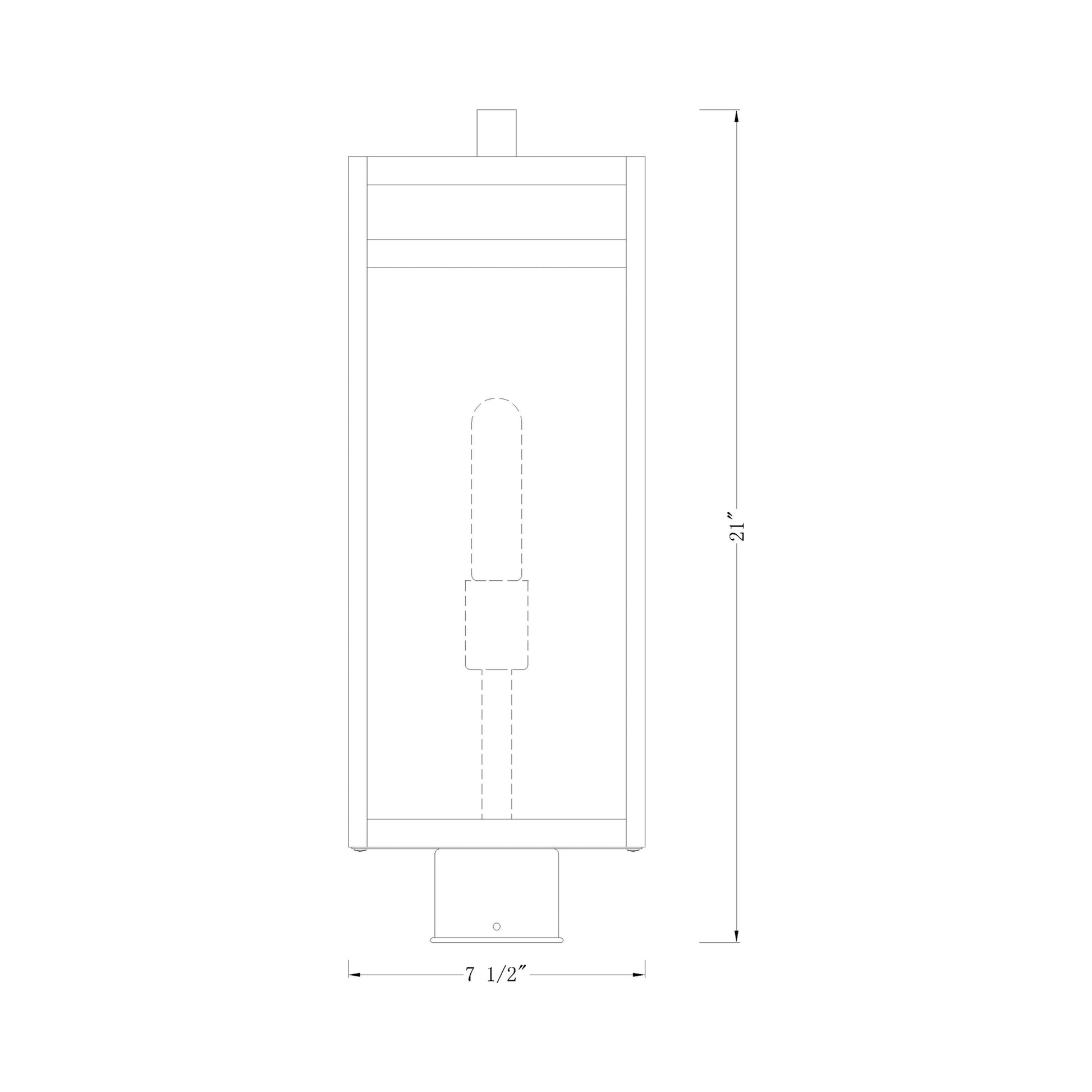 Nuri Outdoor Post Light - line drawing.
