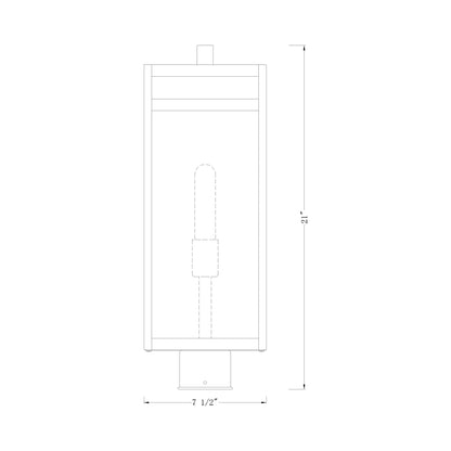 Nuri Outdoor Post Light - line drawing.