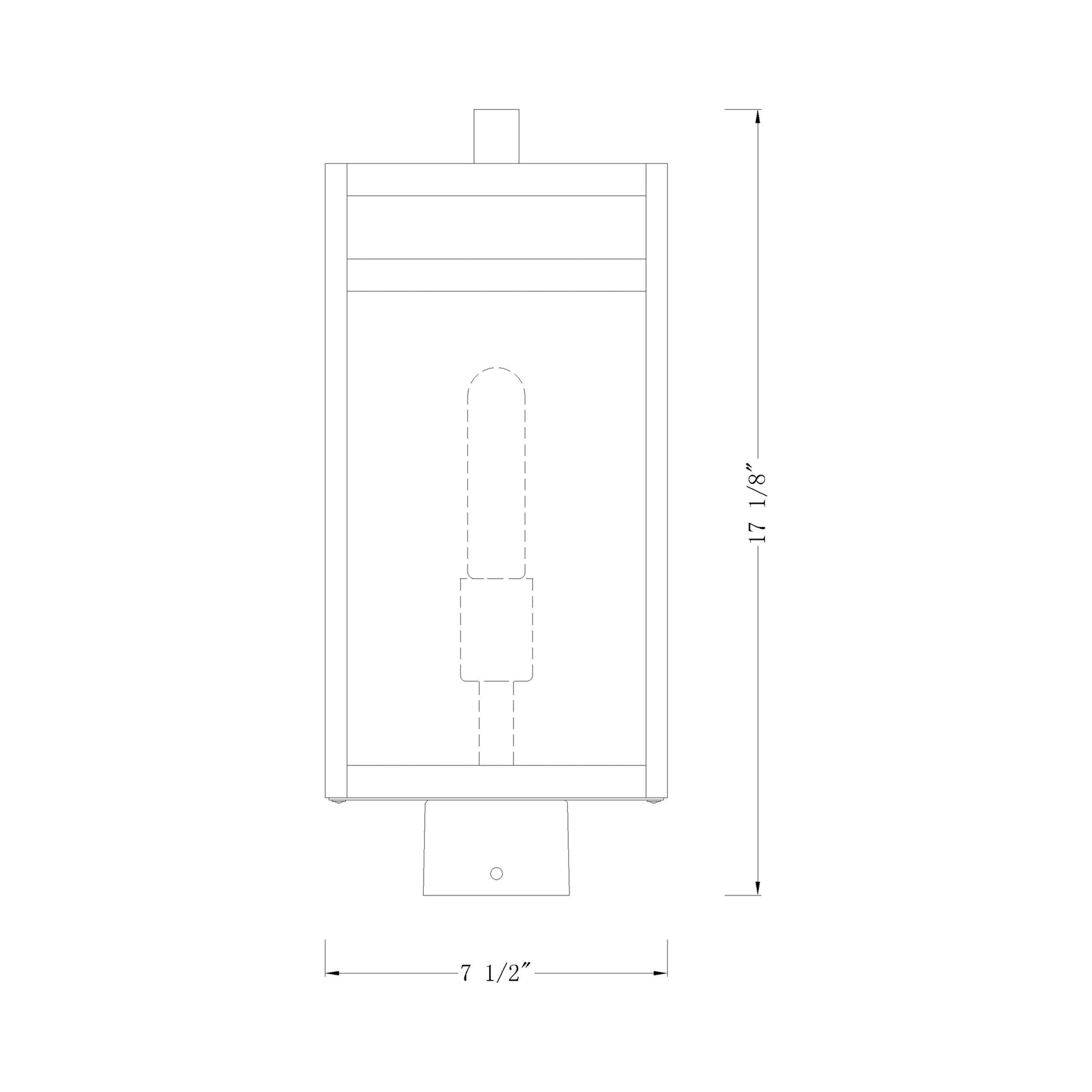 Nuri Outdoor Square Post Light - line drawing.