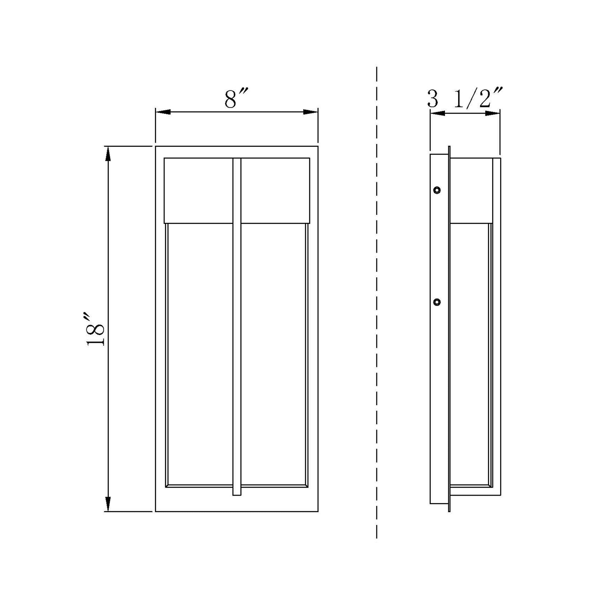Nyx Outdoor LED Wall Light - line drawing.
