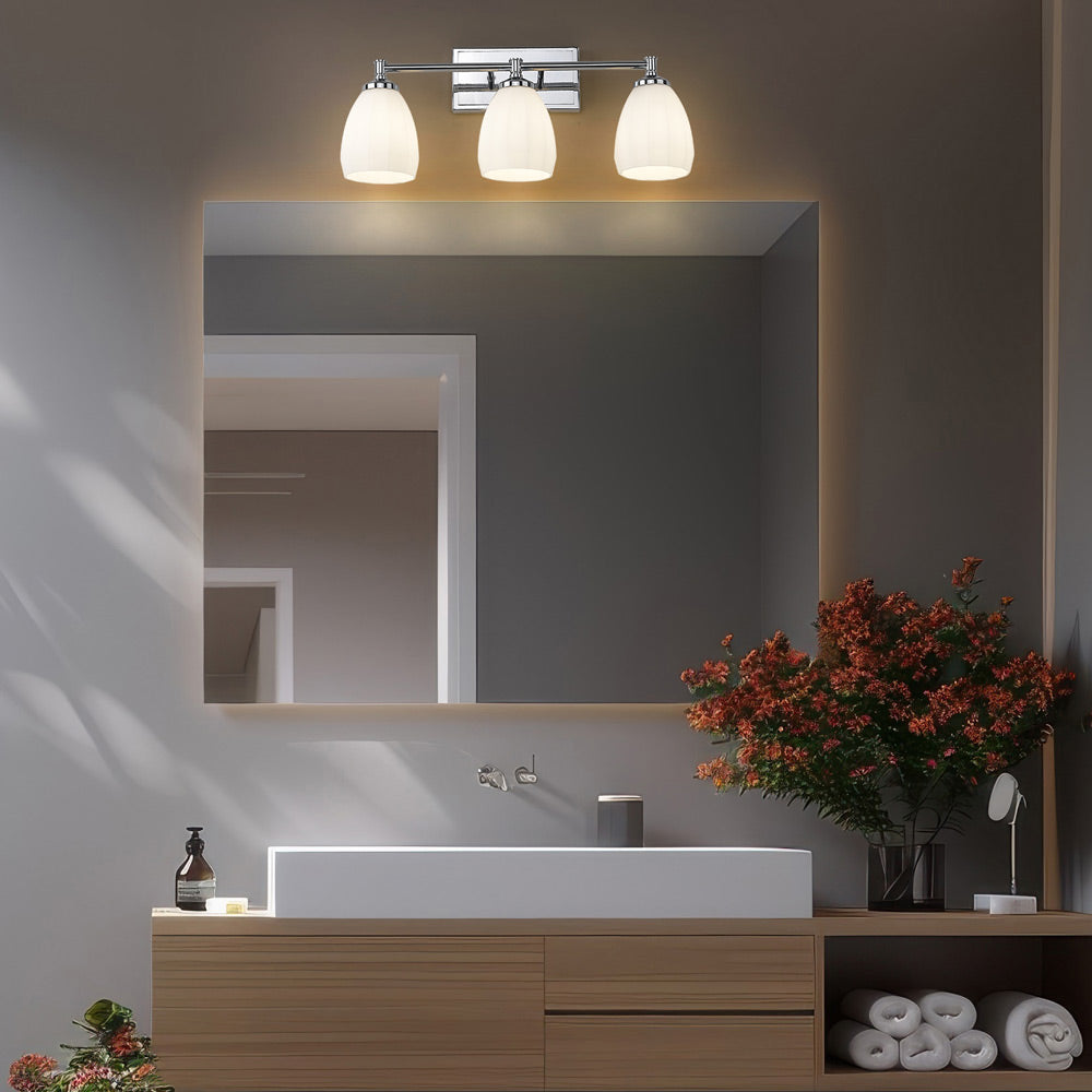 Oren Bath Vanity Light in bathroom.