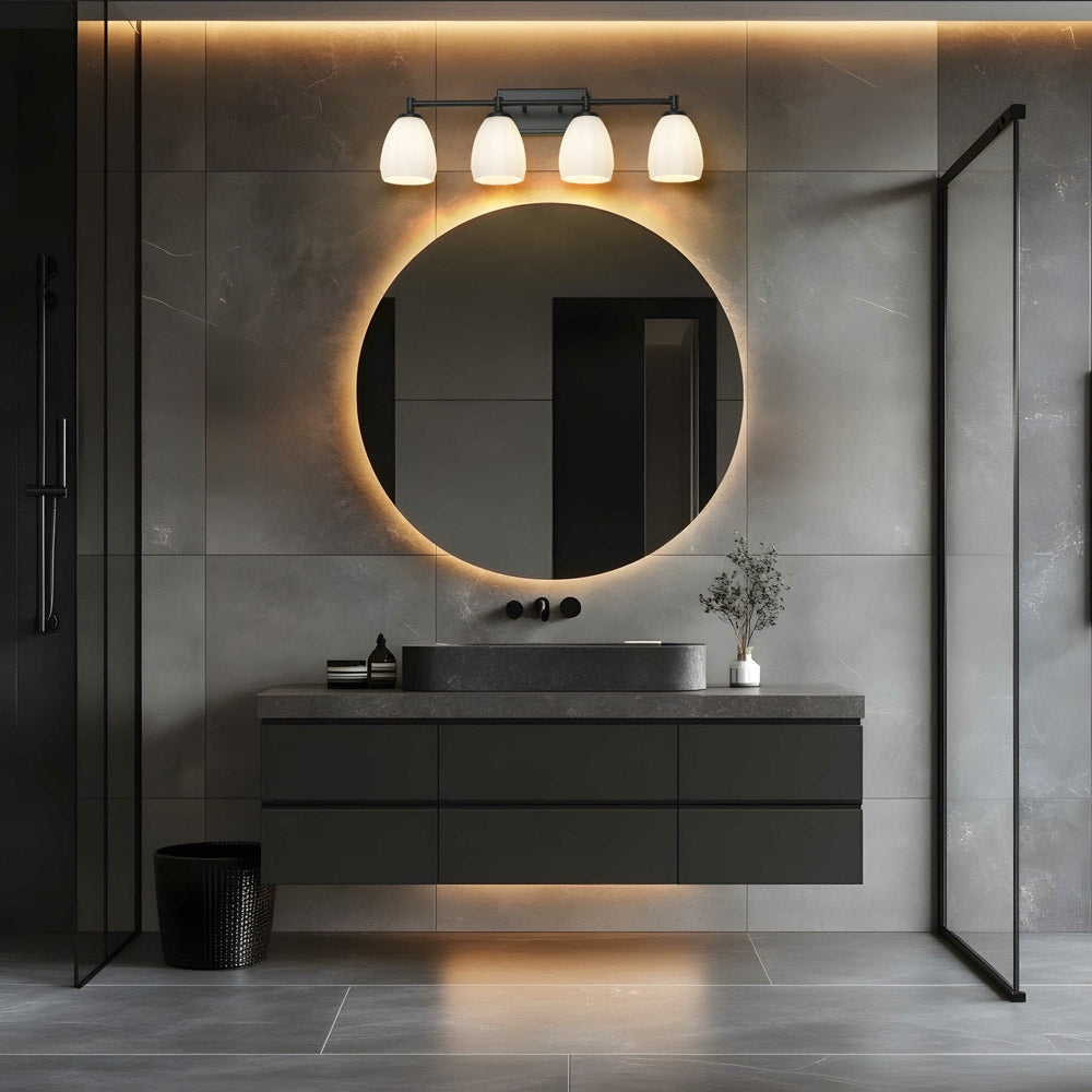 Oren Bath Vanity Light in bathroom.