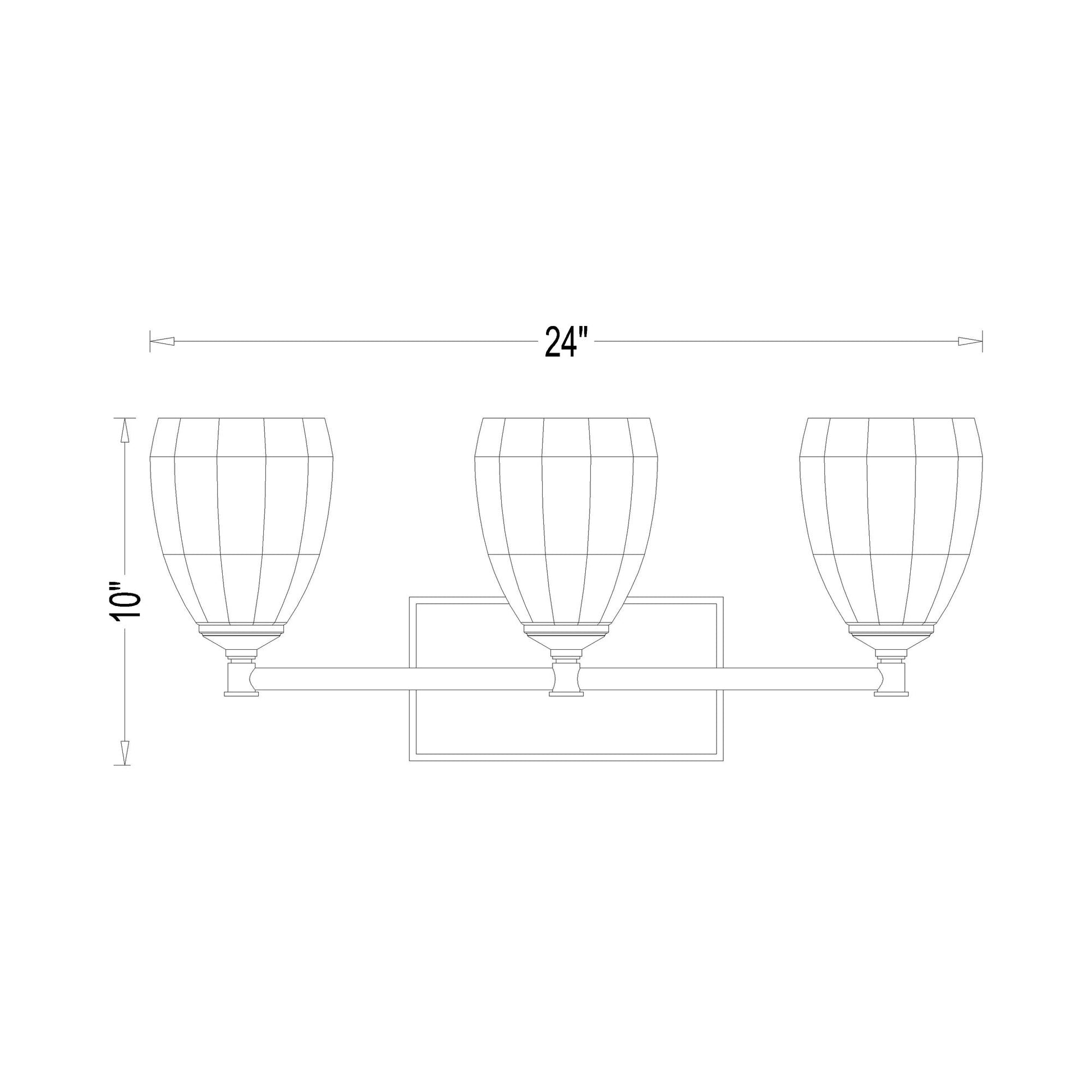 Oren Bath Vanity Light - line drawing.