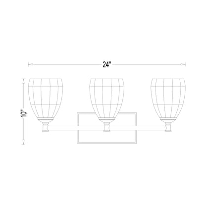 Oren Bath Vanity Light - line drawing.