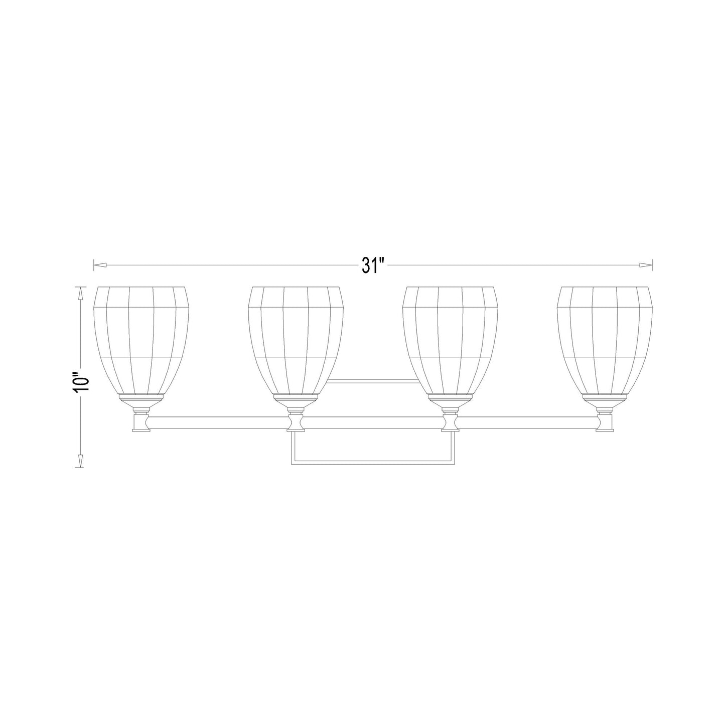 Oren Bath Vanity Light - line drawing.
