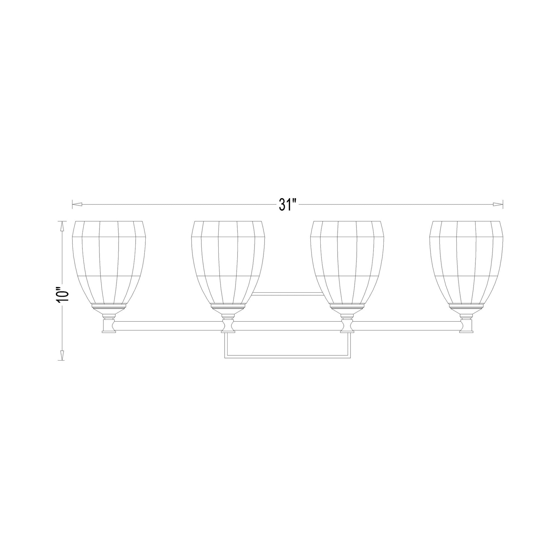 Oren Bath Vanity Light - line drawing.