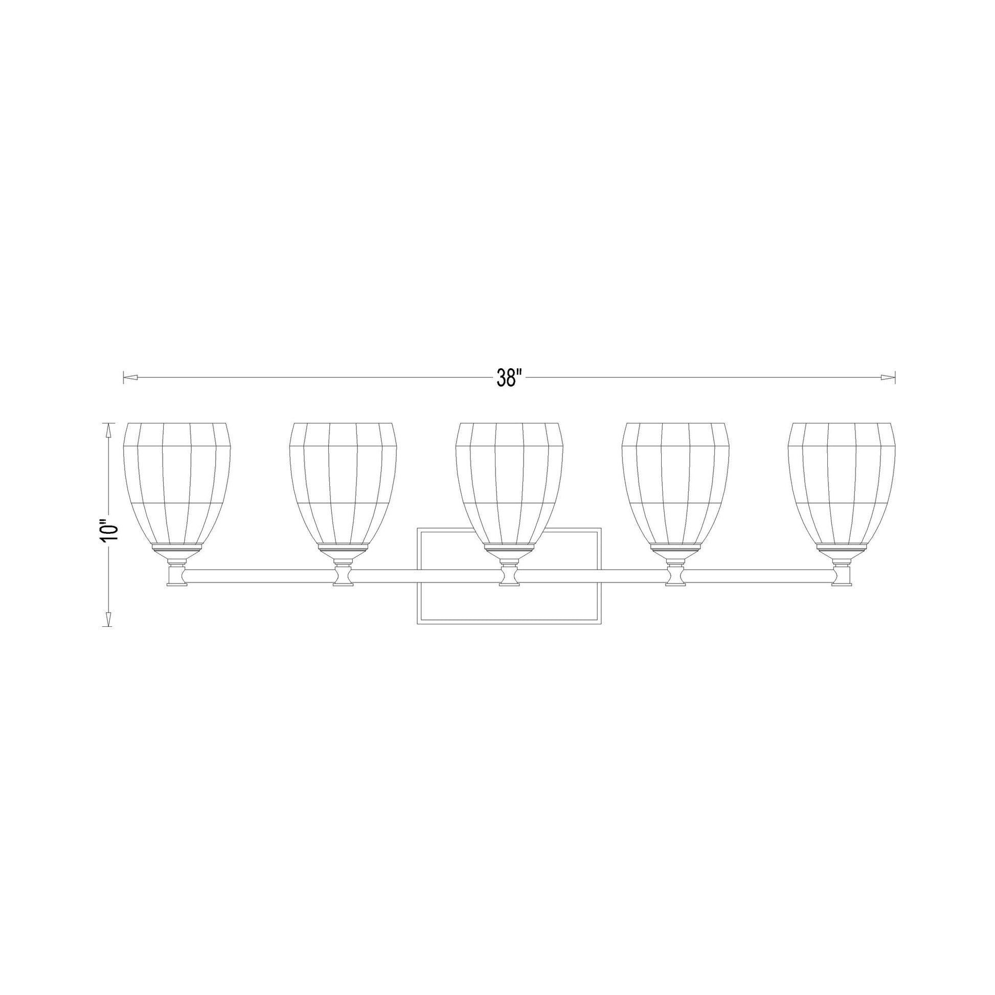 Oren Bath Vanity Light - line drawing.