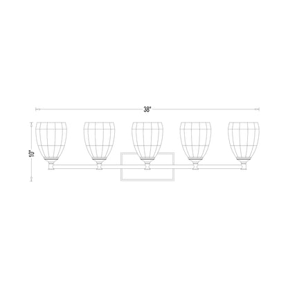Oren Bath Vanity Light - line drawing.