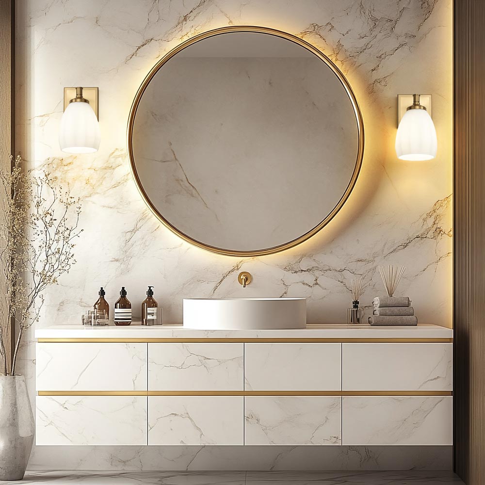 Oren Bath Wall Light in bathroom.