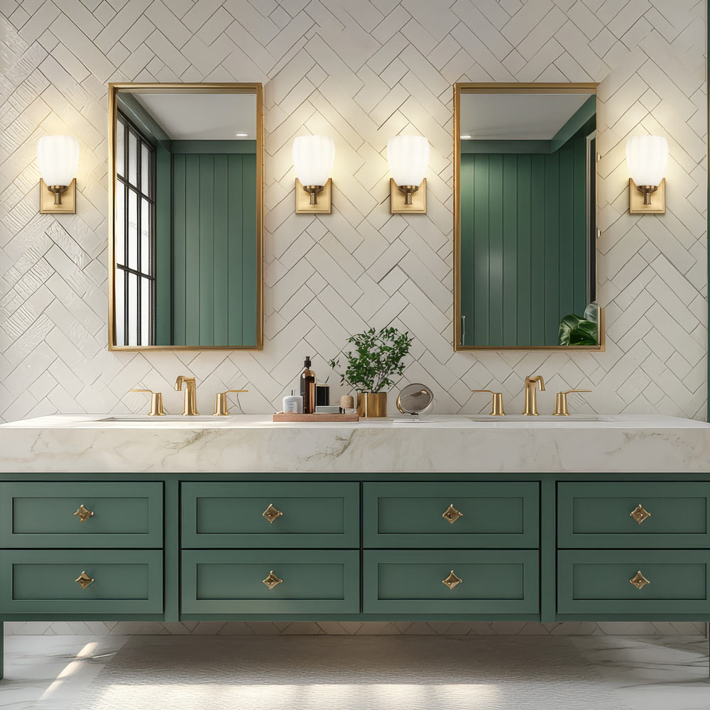 Oren Bath Wall Light in bathroom.