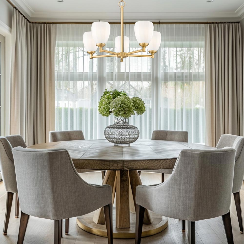 Oren Chandelier in living room.