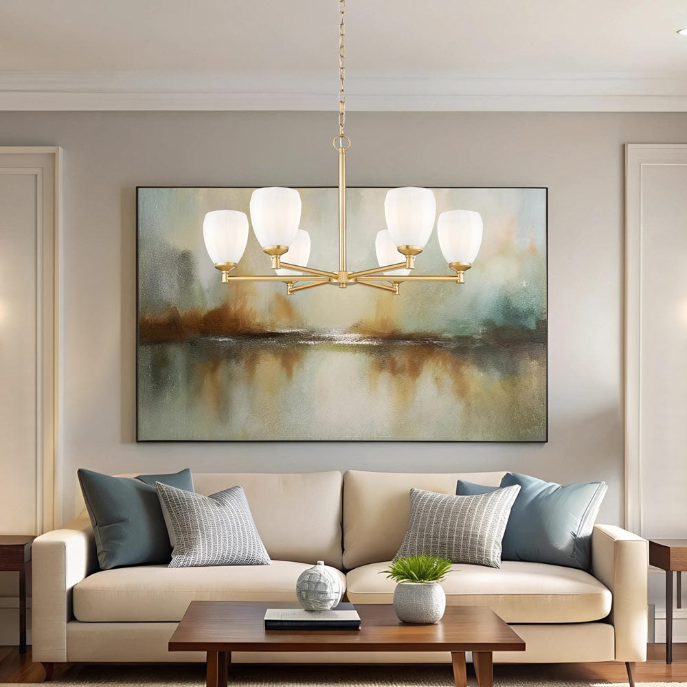 Oren Chandelier in living room.
