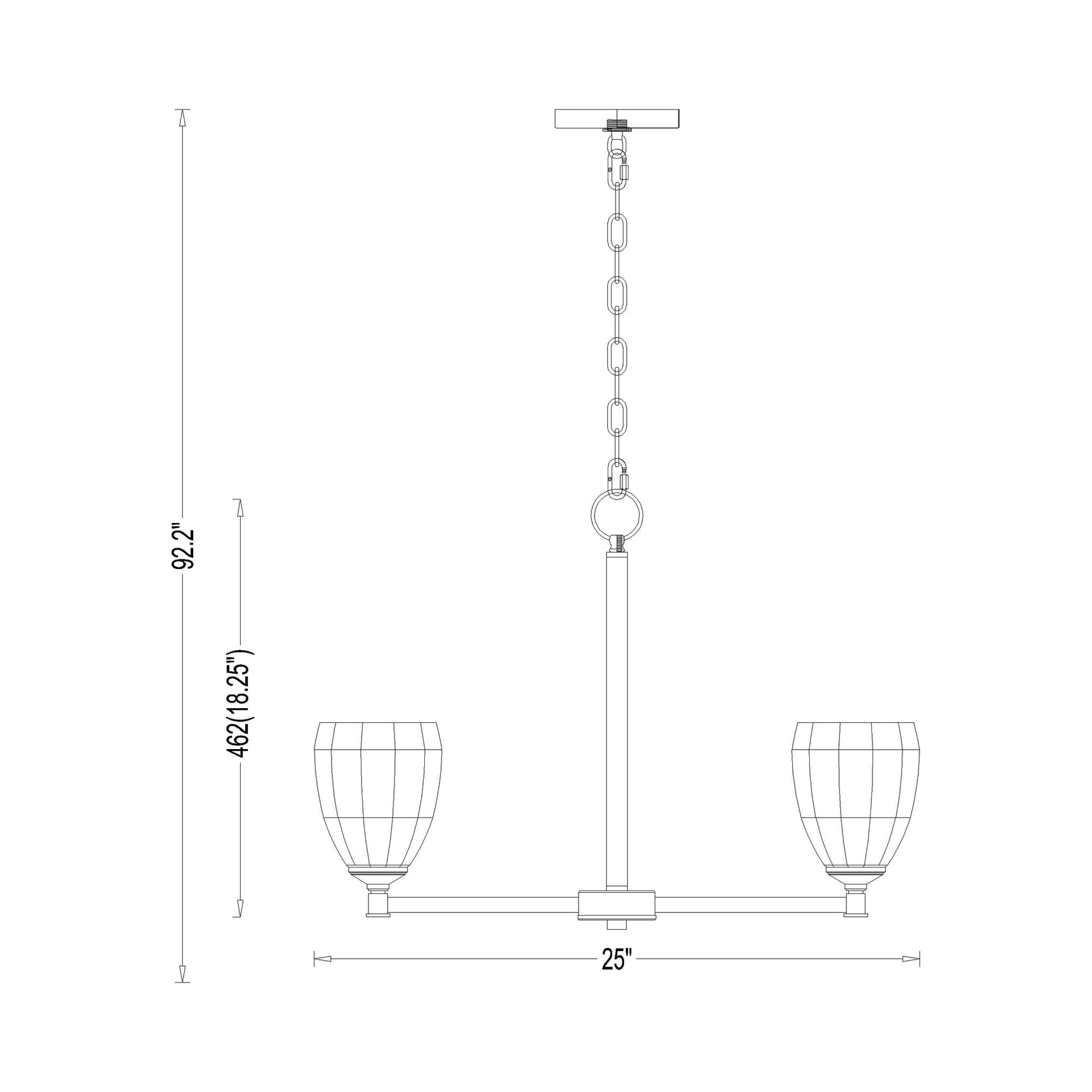 Oren Chandelier - line drawing.