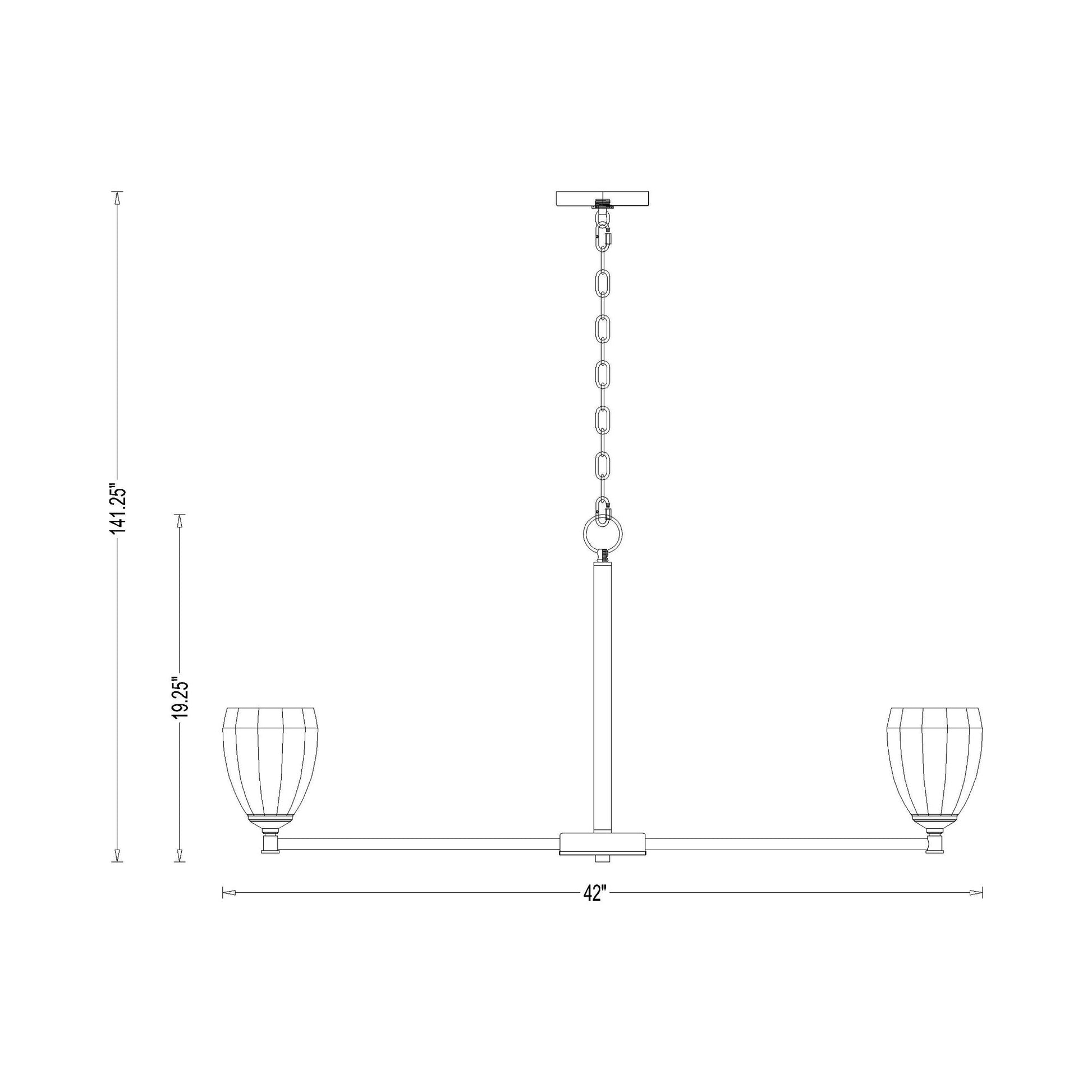 Oren Chandelier - line drawing.