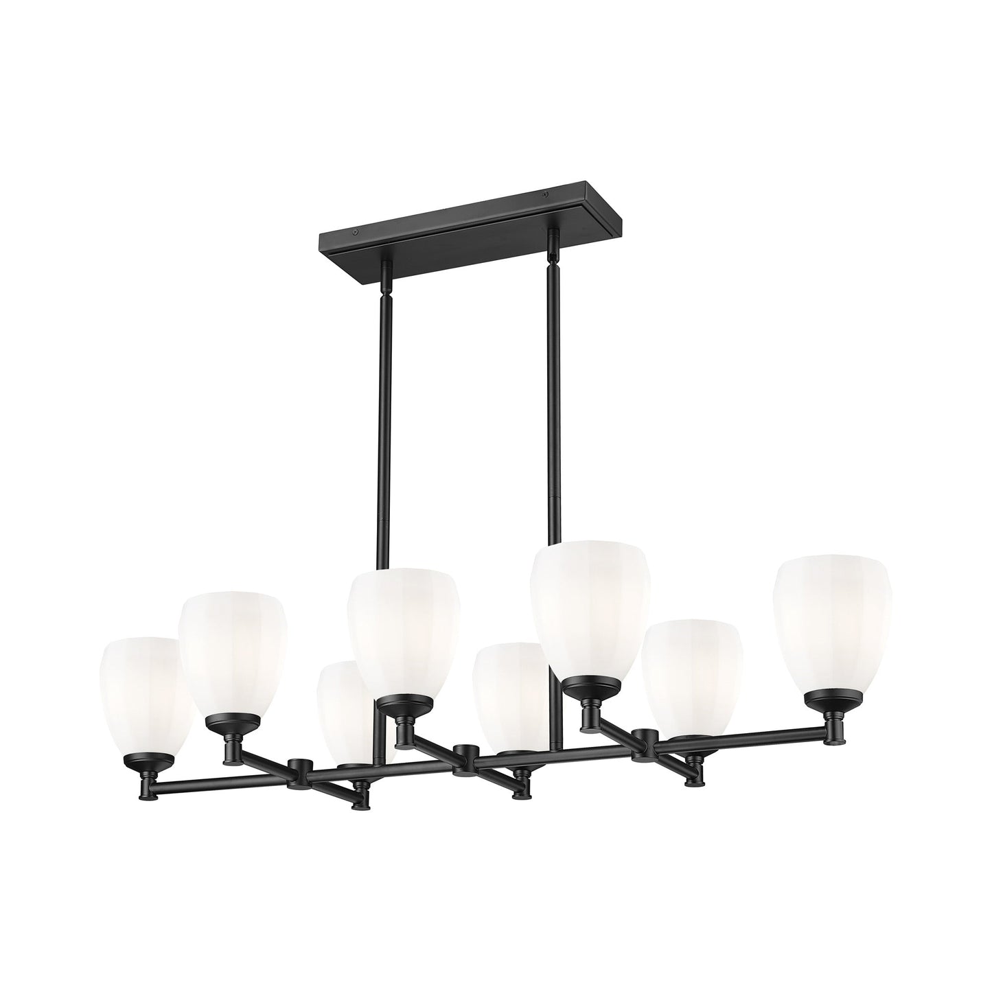 Oren Linear Chandelier in Matte Black.