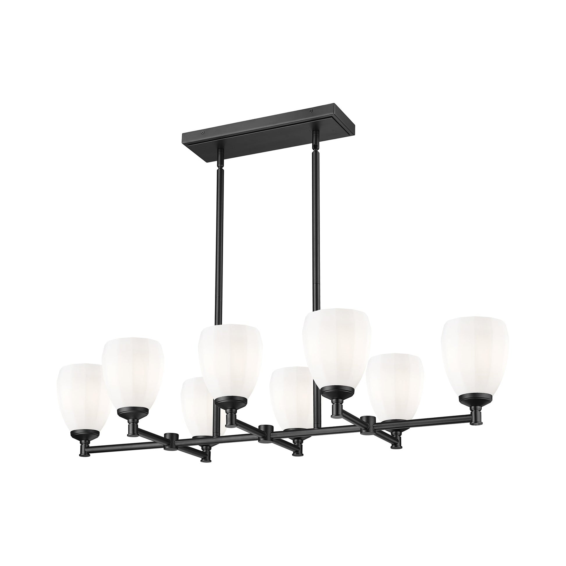 Oren Linear Chandelier in Matte Black.