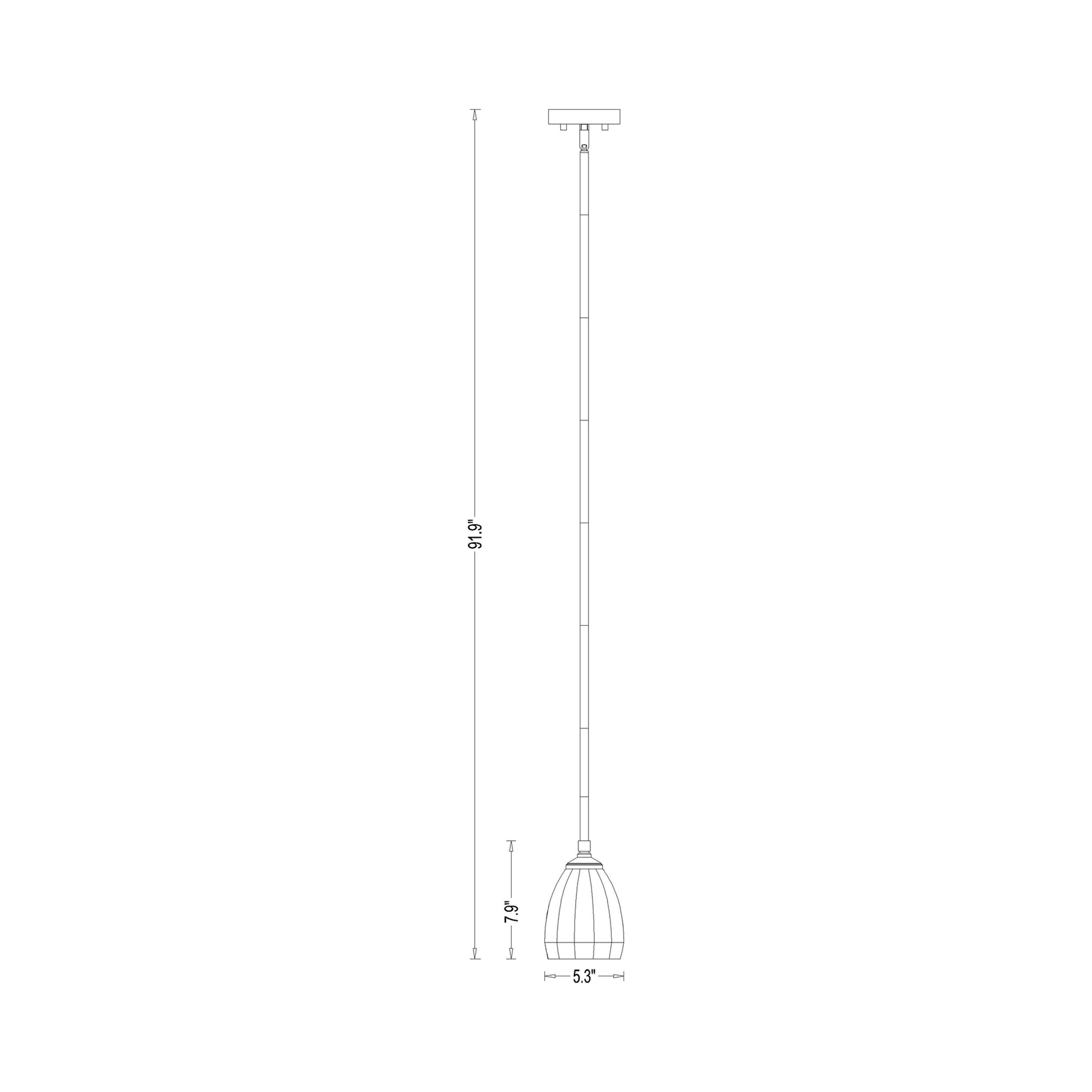 Oren Pendant Light - line drawing.