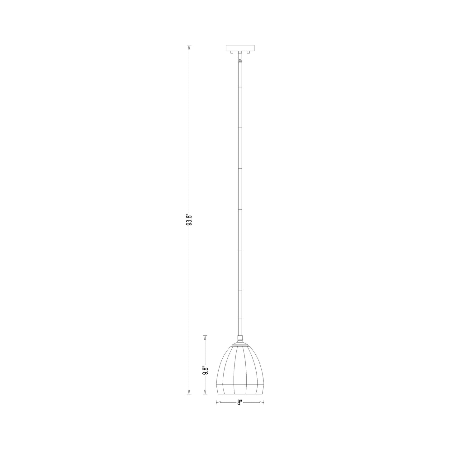 Oren Pendant Light - line drawing.