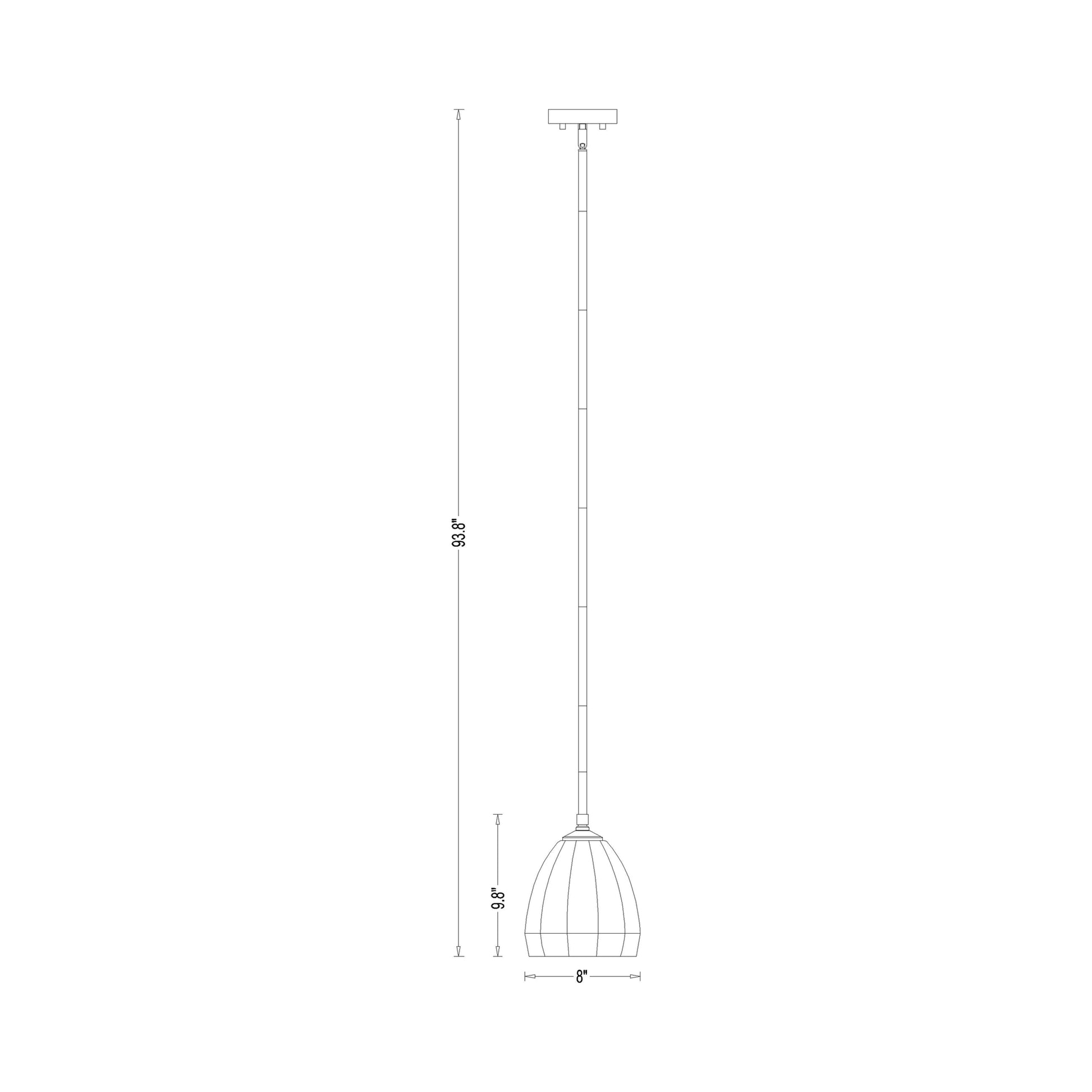 Oren Pendant Light - line drawing.