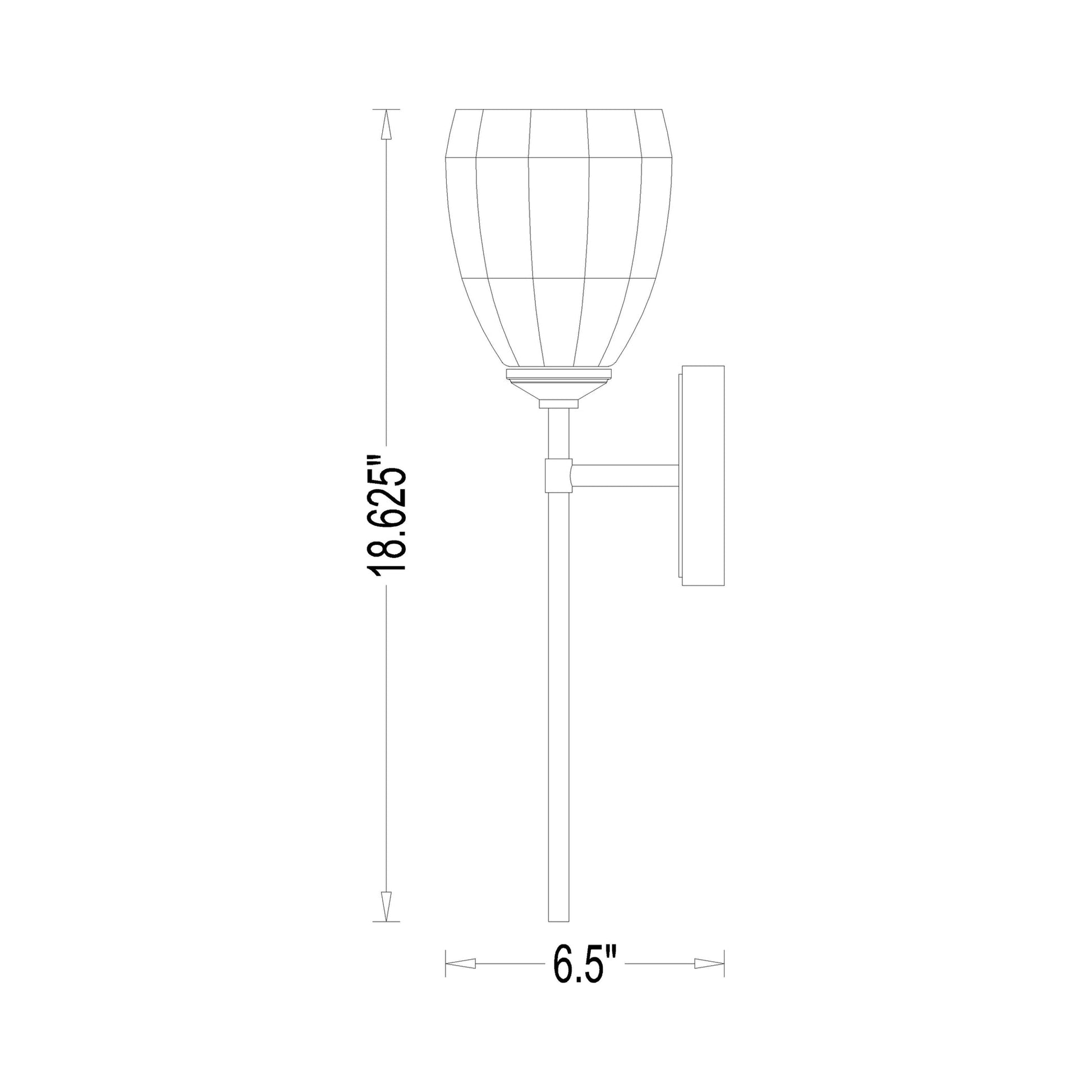 Oren Wall Light - line drawing.