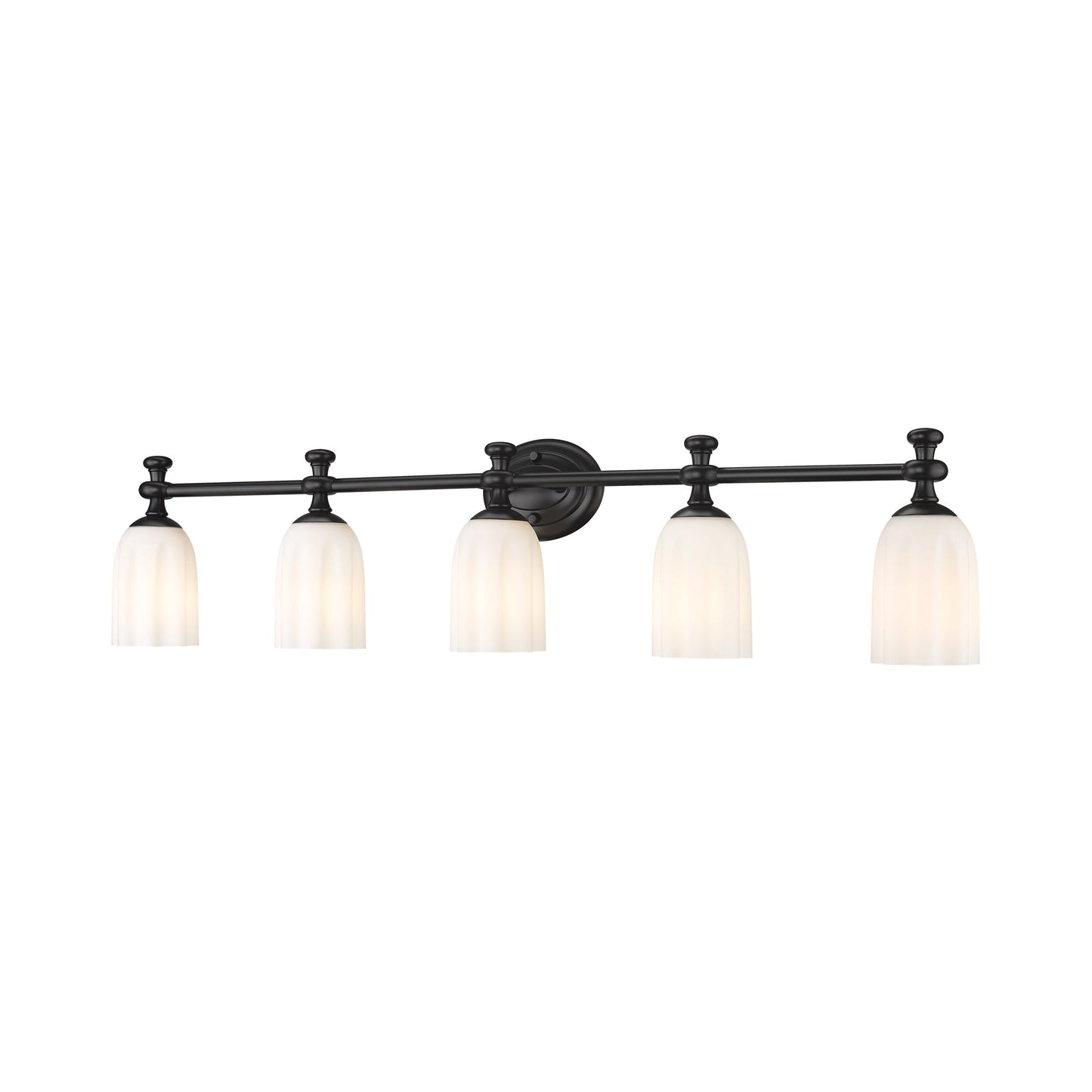 Orion Bath Vanity Light in Matte Black (5-Light).