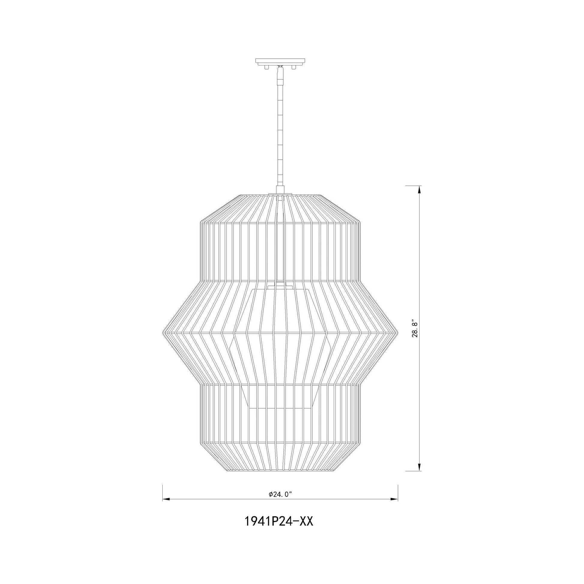 Orsay Pendant Light - line drawing.