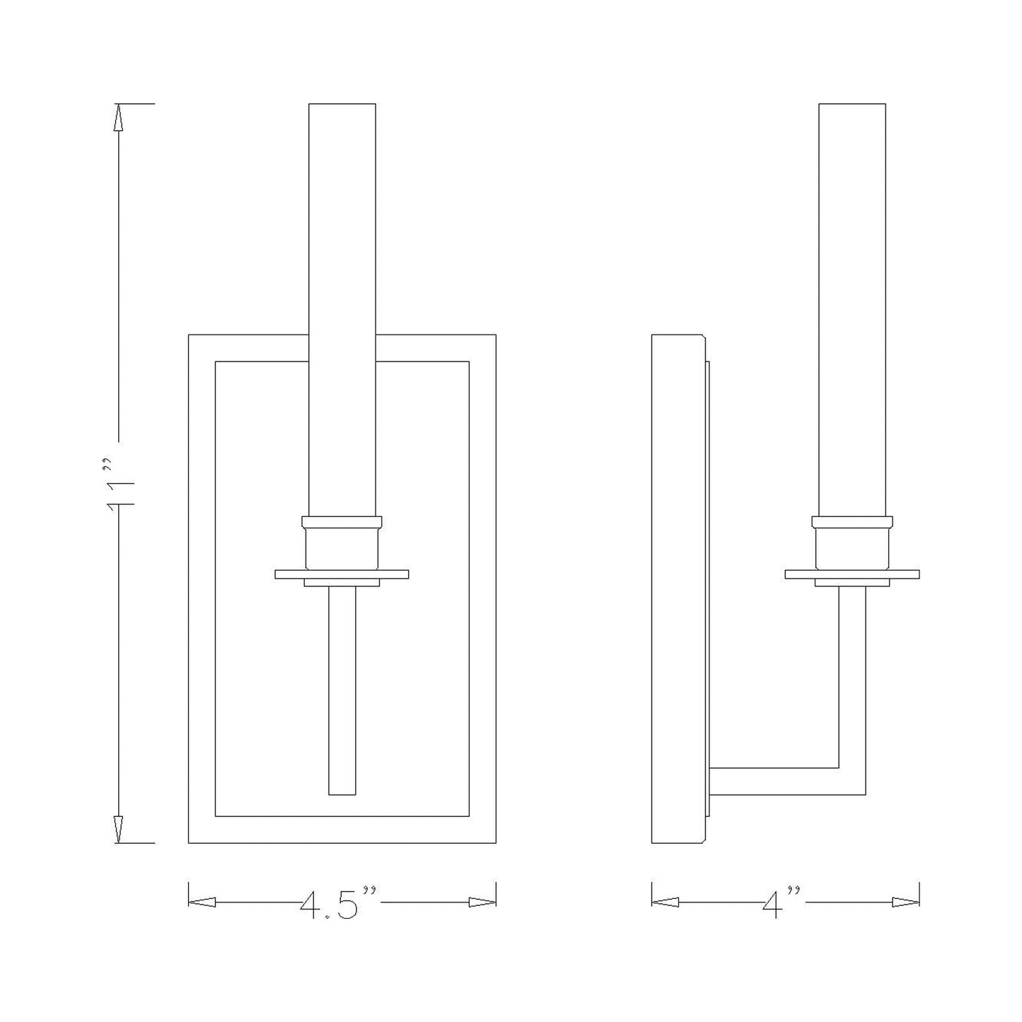 Orson Wall Light - line drawing.