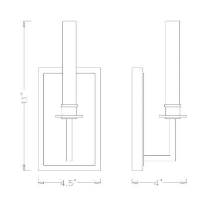 Orson Wall Light - line drawing.