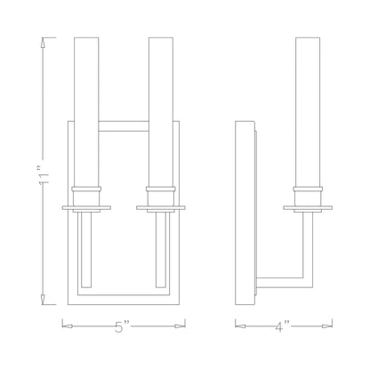 Orson Wall Light - line drawing.