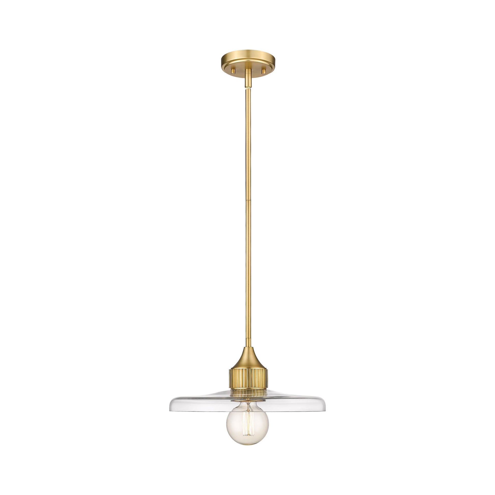 Paloma Pendant Light in Olde Brass (14-Inch/Clear).