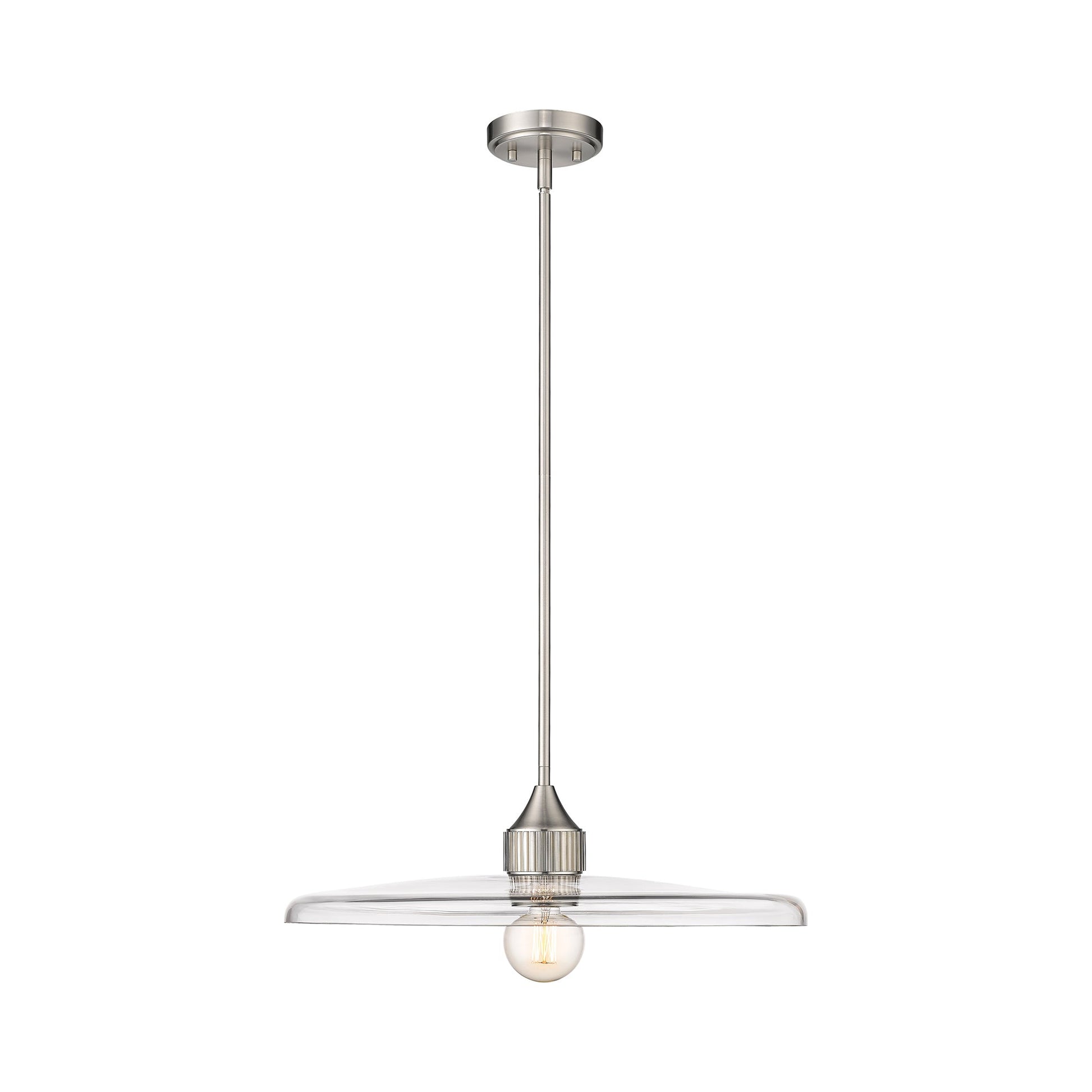 Paloma Pendant Light in Brushed Nickel (24-Inch/Clear).
