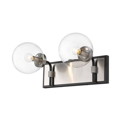 Parsons Bath Vanity Light in Matte Black/Brushed Nickel (2-Light).