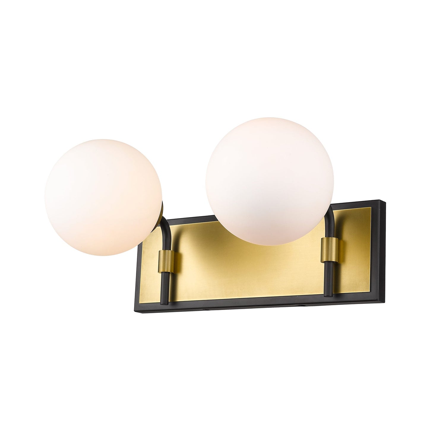 Parsons Bath Vanity Light in Matte Black/Olde Brass (2-Light).