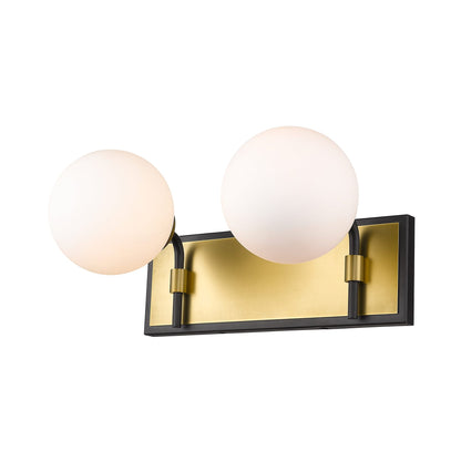 Parsons Bath Vanity Light in Matte Black/Olde Brass (2-Light).