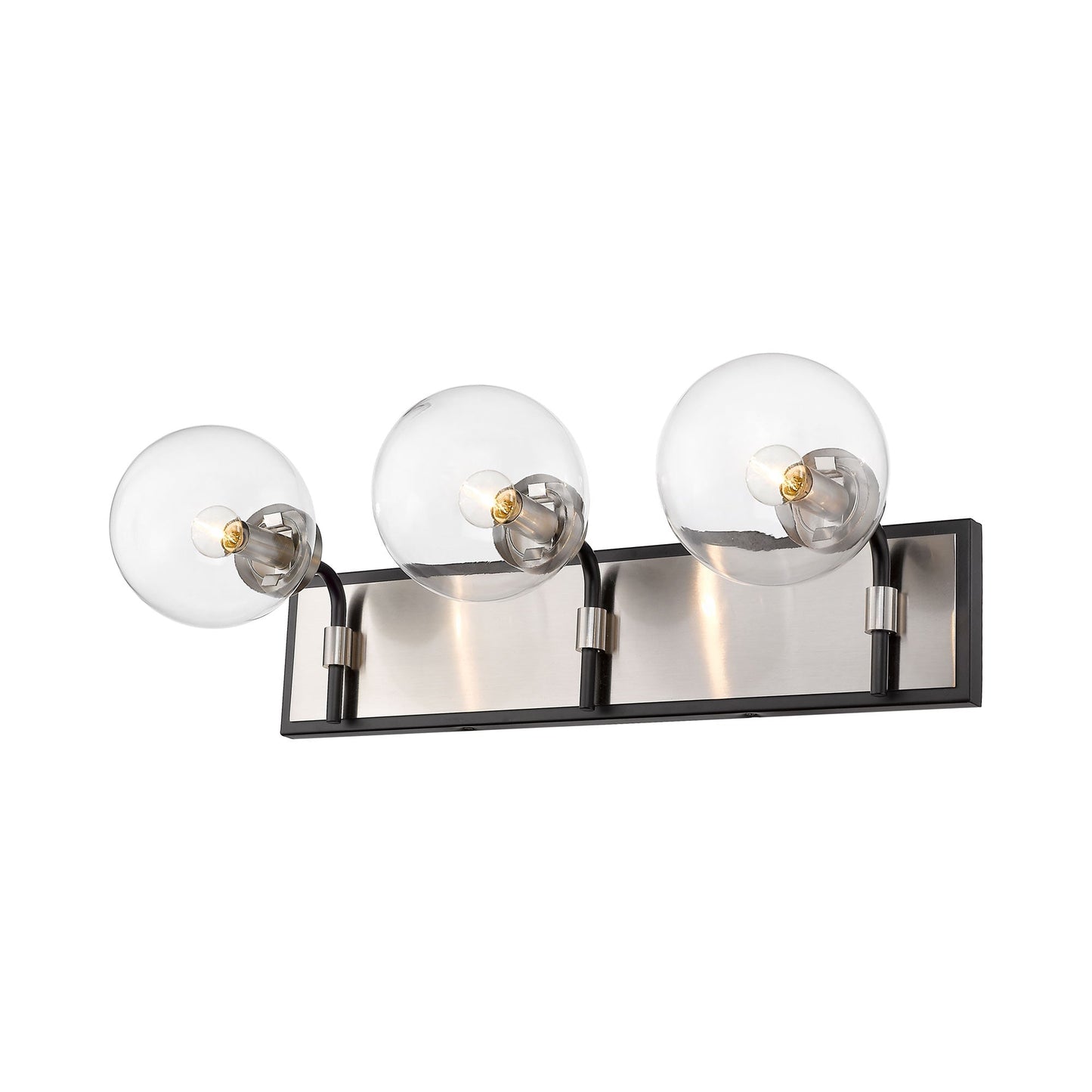 Parsons Bath Vanity Light in Matte Black/Brushed Nickel (3-Light).