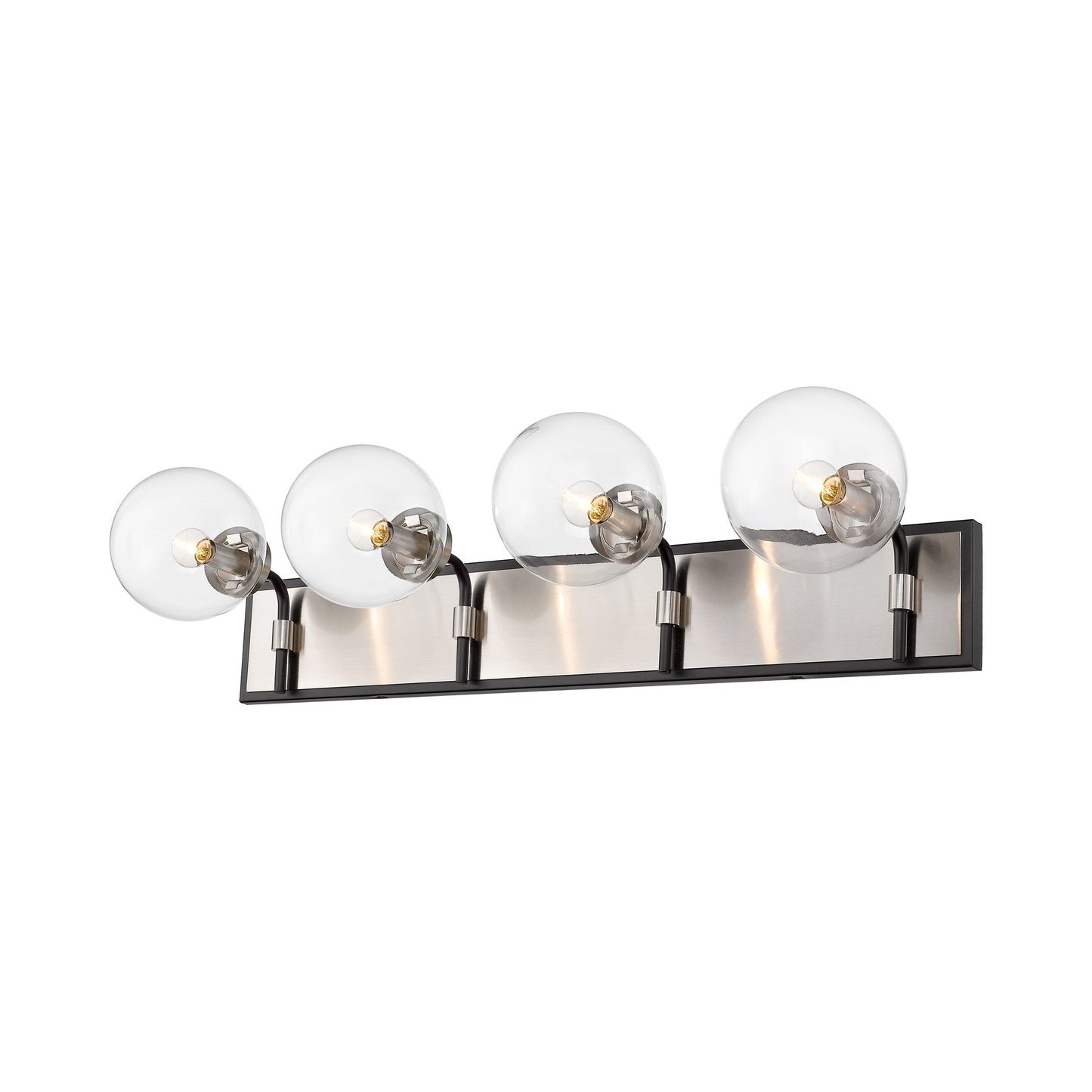 Parsons Bath Vanity Light in Matte Black/Brushed Nickel (4-Light).