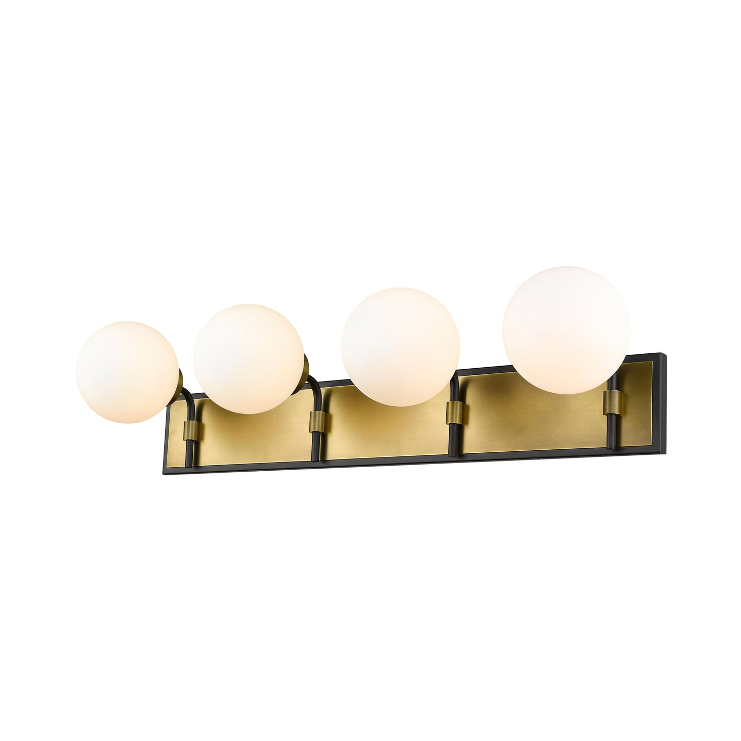Parsons Bath Vanity Light in Matte Black/Olde Brass (4-Light).