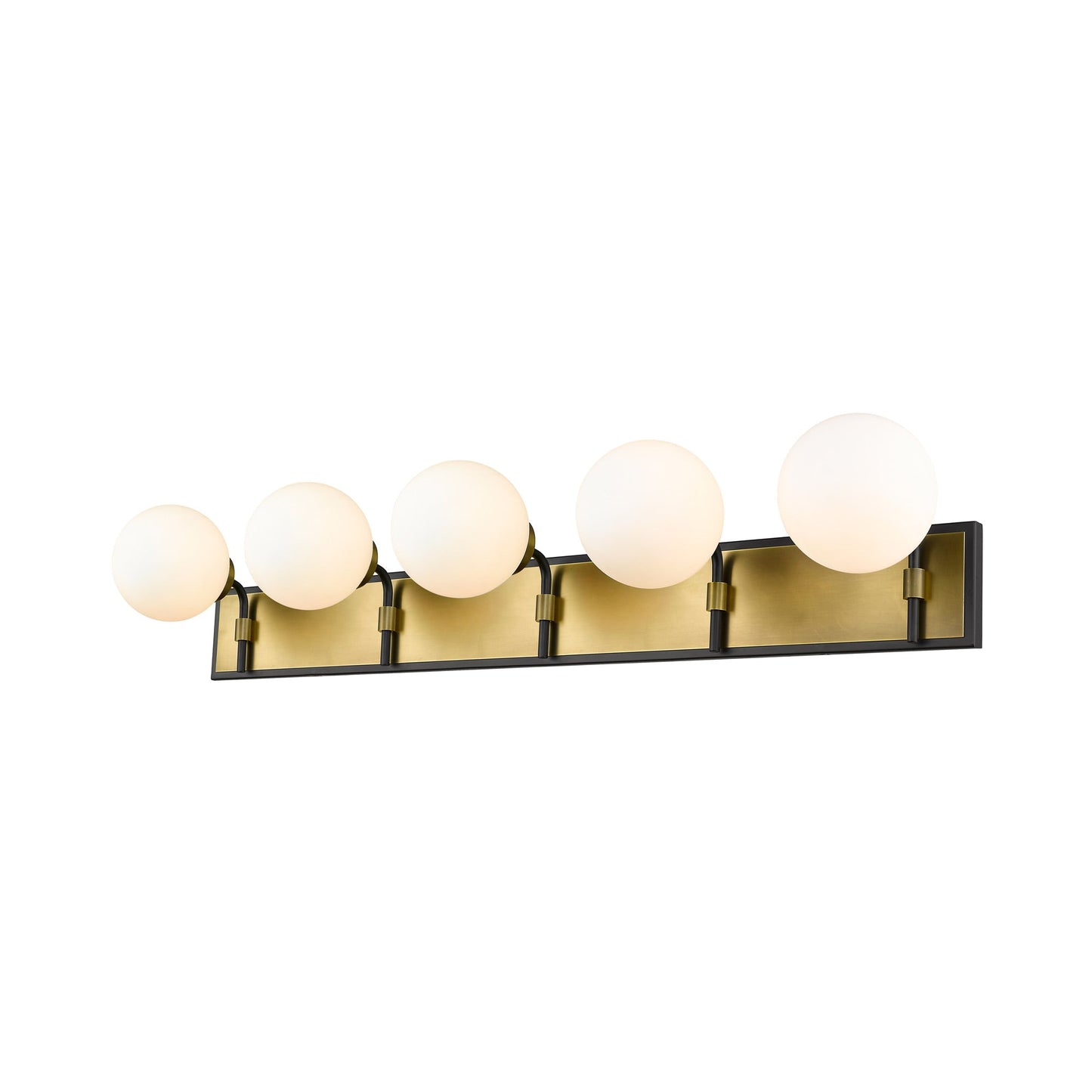 Parsons Bath Vanity Light in Matte Black/Olde Brass (5-Light).