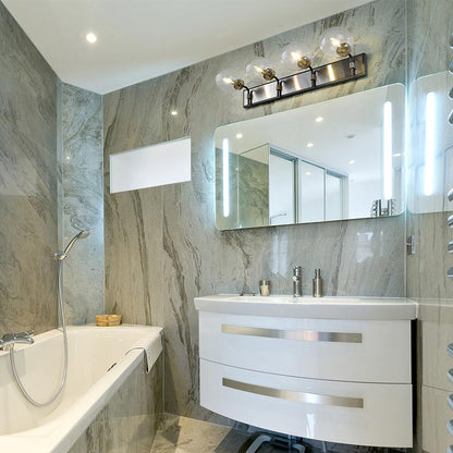 Parsons Bath Vanity Light in bathroom.