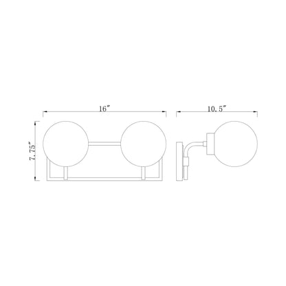 Parsons Bath Vanity Light - line drawing.